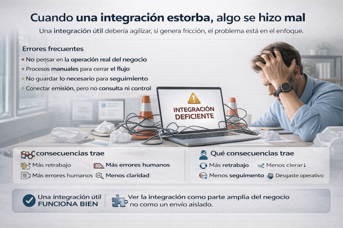 Errores que hacen que una integración de factura electrónica se vuelva una carga en lugar de una ayuda